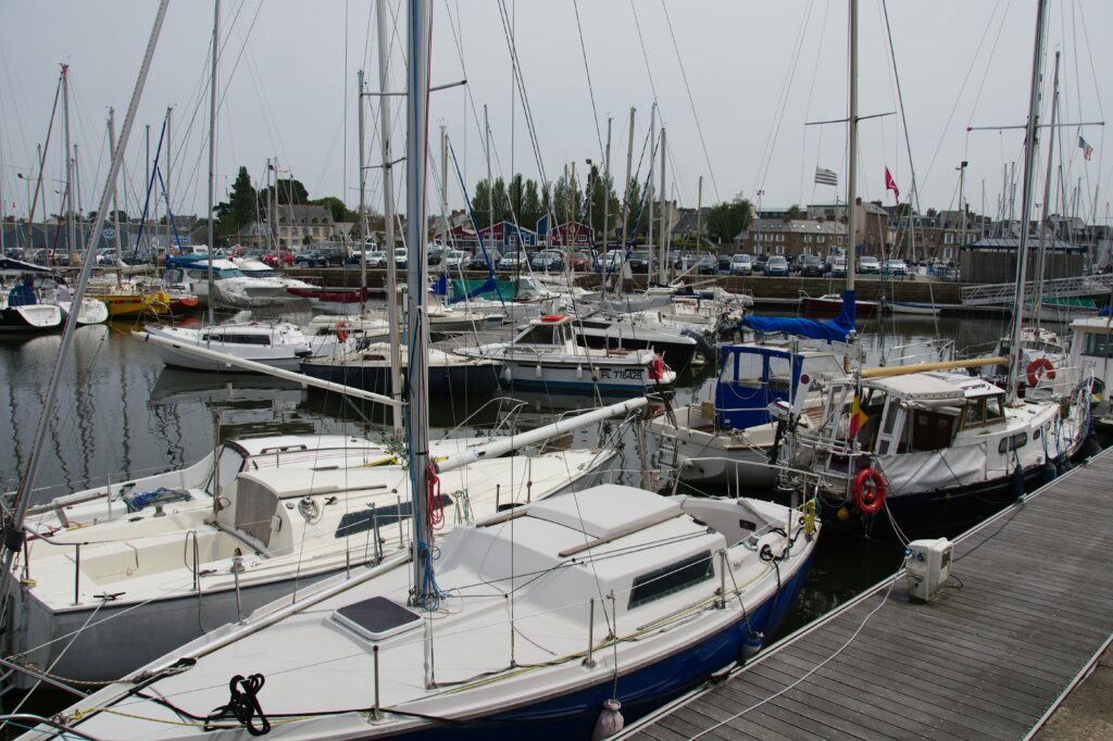 Sailboats docked in Paimpol’s harbor.